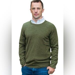 Men’s‎ Emerald Style Sweater Moss Green Size XXL 100% English Lambs Wool Outdoor